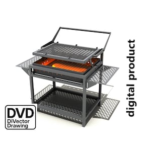 Rotating Grill Plans: DXF STEP PDF Files for Laser/Plasma Cutting