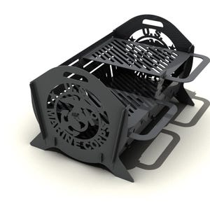 Grelha dobrável com duas grelhas #5. Desenhos em arquivo DXF/PDF para corte a plasma e laser. Para chapas de 3 mm (11g), 3,5 mm (10g), 4 mm (9g), 4,5 mm (7g)