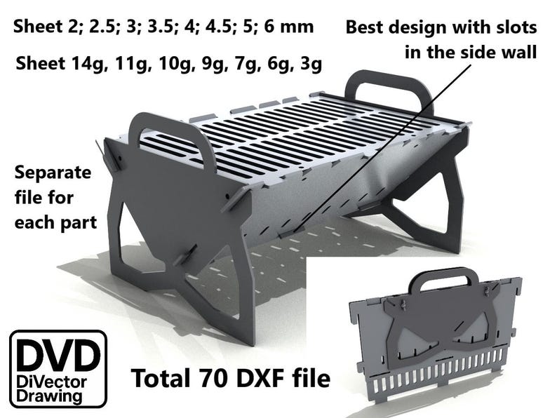 Collapsible BBQ Grill Plans: DXF Files for Laser/plasma Cutting - Etsy