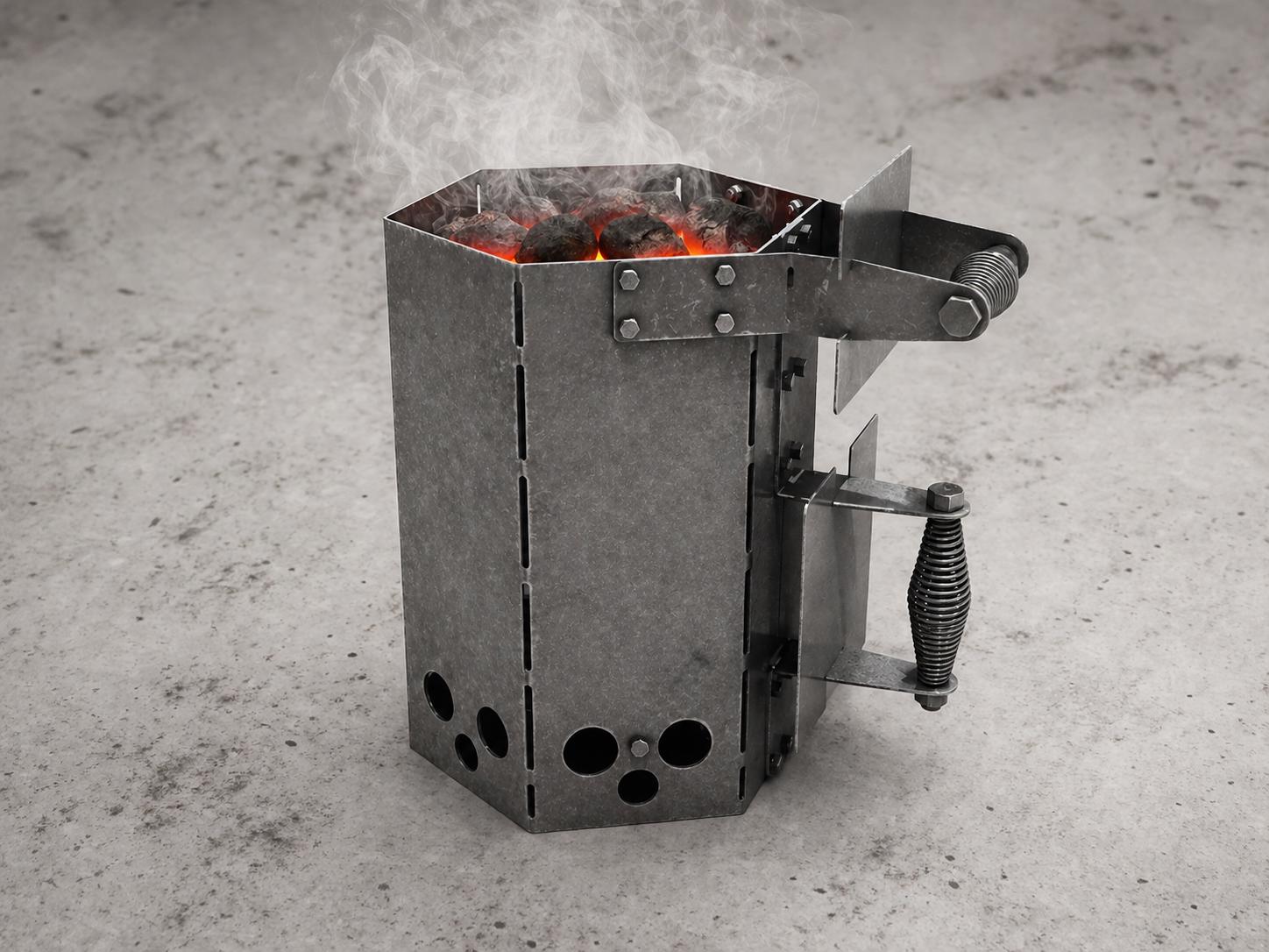 Charcoal Starter DXF, Large Bbq Fire Starter, Cnc Plasma File, Diy