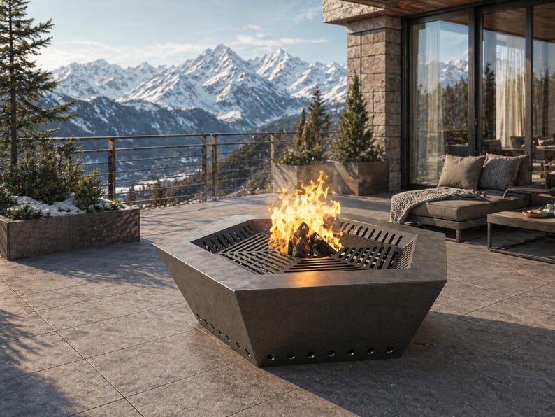 Simple Fire Pit DXF File CNC Metal Laser Cut Outdoor Firepit Design ...
