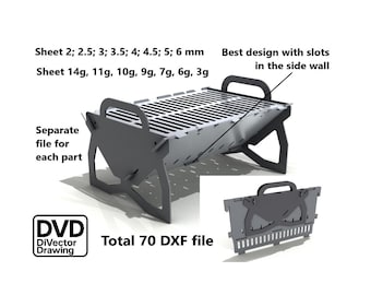 Planos de parrillas plegables: archivos DXF para corte por láser/plasma