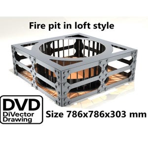 Fire pit Industrial style fire pit. Complete set of drawings. DXF file for plasma, laser cutting