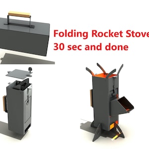 Klappbarer Raketenkocher, 30 sek und fertig. Set von Zeichnungen dxf/pdf/stp/itp