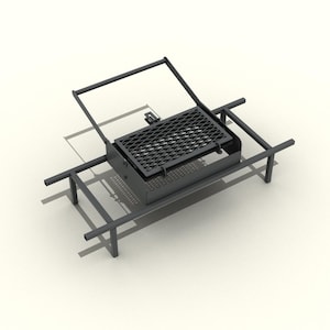 Griglia rotante per installazione su braciere. Set completo di disegni. File DXF/PDF/JPG/ per taglio al plasma e laser