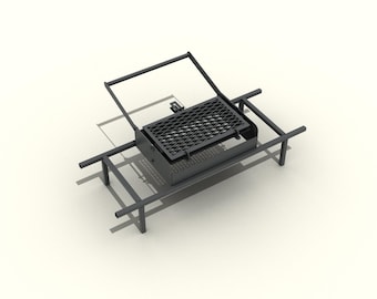 Rotating grill for installation on a fire pit. Complete set of drawings. DXF/PDF/JPG/ file for plasma, laser cutting
