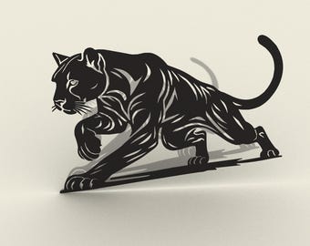 Panther. Wall decor. Garden decor. DXF file for plasma, laser cutting