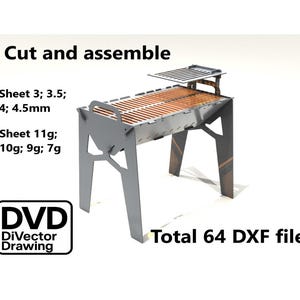 Klapprost 558x301 H=612. Vollständige Reihe von Zeichnungen. DXF-Datei für das Laserschneiden