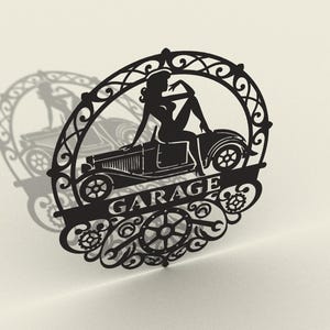 Sign &quot;Garage&quot;. Wall decor. DXF file for plasma, laser cutting