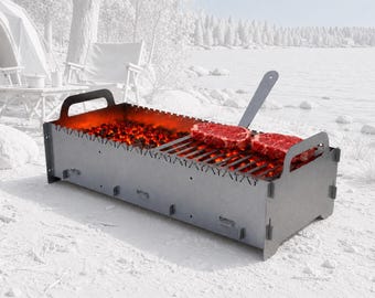 Faltender Grill Big Grill DXF Datei, Flat Pack Grill Pläne, CNC Laser Cut Projekt