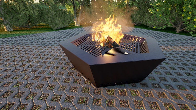 Simple Fire Pit DXF File CNC Metal Laser Cut Outdoor Firepit Design ...