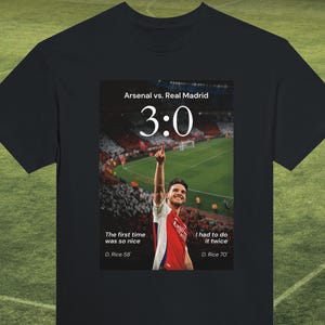 Declan Rice T-shirt | Arsenal vs Real Madrid | Declan Rice Champions League free kicks