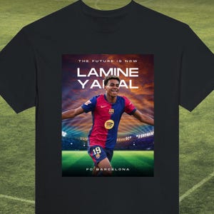 Camiseta de Lamine Yamal / Camiseta de aficionado del Barcelona / Lamine Yamal El futuro es ahora / Camiseta de fútbol de Yamal / Camiseta de fútbol del Barcelona
