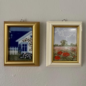 Vintage Porsgrund Porcelain Art Tiles - Set of 2