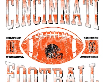 Vintage Cincinnati Football SVG PNG, Retro Distressed Game Day Clipart, Cricut Sports Design, Sublimation Football Graphic, Digital File