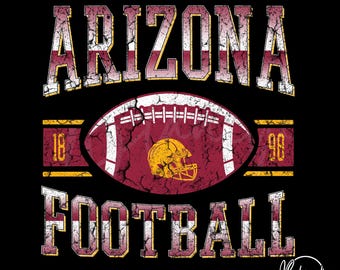 SVG PNG de fútbol americano vintage de Arizona, imágenes prediseñadas retro desgastadas para el día del partido, diseño deportivo para Cricut, gráfico de fútbol americano para sublimación, descarga digital.