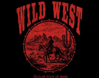 Vintage Wild West SVG PNG, Retro Cowboy Outlaw Design, Country Western SVG for Shirts, Rodeo Clipart for Cricut, Digital Download