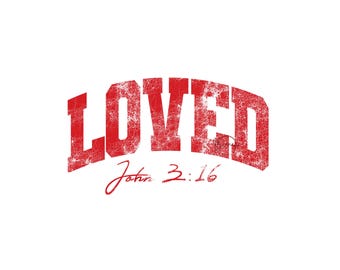 Me encanta Juan 3:16 SVG PNG, diseño de camiseta con versículo bíblico cristiano, archivo Cricut de fe retro
