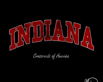Vintage Indiana State SVG PNG, Retro Hoosier State Design, Distressed Indiana Cut File, Cricut Silhouette Clipart, State Outline Graphic