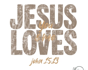 PNG cristiano vintage, diseño de fe "Jesús te ama", descarga digital PNG religiosa