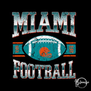 Vintage Miami Football SVG, Retro Distressed Sports Design, Game Day Football Clipart for Cricut Projects and Sublimation, Digital File
