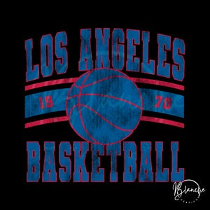 Vintage Los Angeles Basketball SVG PNG, Retro Basketball SVG File, Game Day Cricut Design, College Sports Clipart, Basketball Shirt Graphic