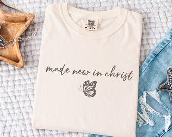 Vintage Made New in Christ Christian SVG PNG, Retro Faith Quote Design, Religious SVG for Shirts, Cricut Digital Download