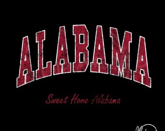 Distressed Alabama State SVG – College Style SVG File for Shirts, Gifts, Sublimation, Cricut, Southern Pride SVG Design
