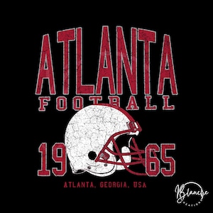Vintage Atlanta Football SVG PNG, Retro Football SVG File, Game Day Cricut Design, College Sports Clipart, Football Shirt Graphic