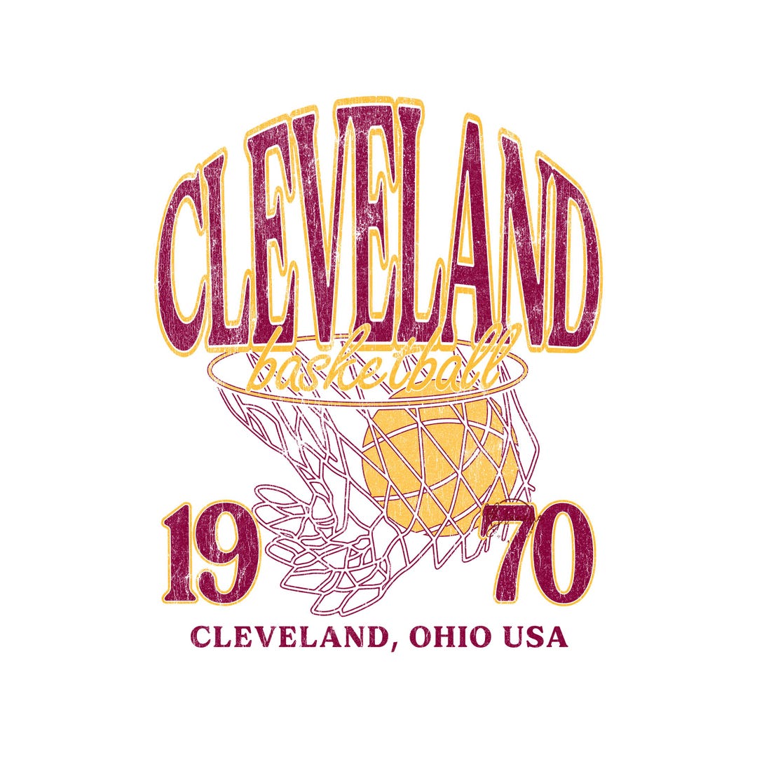 Cleveland Basketball SVG PNG, Vintage Sports Shirt Design, Retro ...