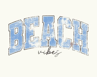 Estilo playero SVG PNG, diseño tipográfico costero retro, gráfico de sublimación veraniego desgastado
