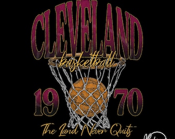 Baloncesto vintage de Cleveland PNG, archivo PNG de baloncesto retro, diseño gráfico del día del juego, deportes universitarios