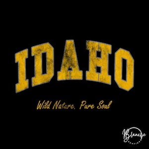 Vintage Idaho State SVG PNG, Retro Gem State Design, Distressed Idaho Cut File, Cricut Silhouette Clipart, State Outline Graphic