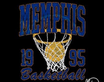 Vintage Memphis Basketball SVG PNG, Retro Basketball SVG File, Game Day Cricut Design, College Sports Clipart, Basketball Shirt Graphic