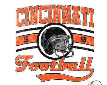 Vintage Cincinnati Football SVG PNG, Retro Football SVG File, Game Day Cricut Design, College Sports Clipart, Football Shirt Graphic