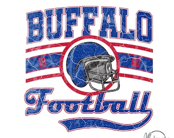 Vintage Buffalo Football SVG PNG, Retro Football SVG-bestand, Game Day Cricut Design, College Sports Clipart, voetbalshirt afbeelding