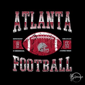 Vintage Atlanta Football SVG PNG, Retro Distressed Game Day Design, Cricut and Sublimation Sports Clipart, Digital Football Download