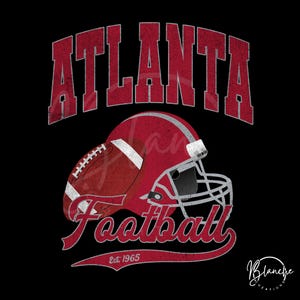 Vintage Atlanta Football SVG PNG, Retro Football SVG File, Game Day Cricut Design, College Sports Clipart, Football Shirt Graphic