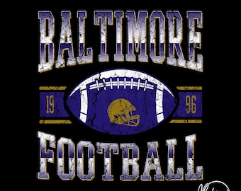 Vintage Baltimore Football SVG PNG, Retro Distressed Game Day Design, Sports Clipart for Cricut and Sublimation, Digital Download