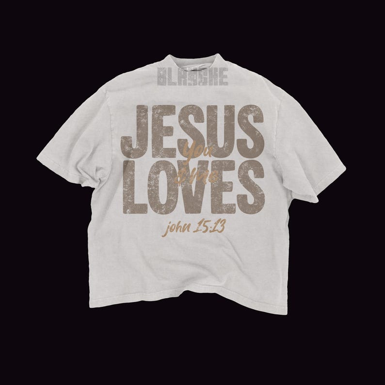 Vintage Christian PNG, Jesus Loves You Faith Design, Religious PNG Digital Download image 3