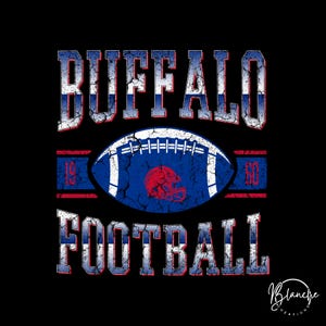Vintage Buffalo Fußball SVG PNG, Retro Spieltag Clipart, beunruhigtes Sportdesign für Cricut und Sublimation, digitaler Download