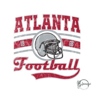 Vintage Atlanta Football SVG PNG, Retro Football SVG File, Game Day Cricut Design, College Sports Clipart, Football Shirt Graphic