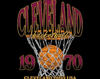 Baloncesto vintage de Cleveland PNG, archivo PNG de baloncesto retro, diseño gráfico del día del juego, deportes universitarios