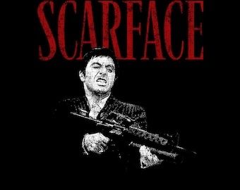 Arquivo de corte em SVG e PNG do Tony Montana de Scarface, filme de gângster.