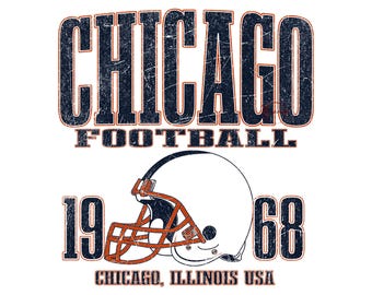 Vintage Chicago Football SVG – projekt drużyny futbolowej Chicago Bears, retro z okazji meczu, cyfrowe pobranie dla Cricut i sublimacji