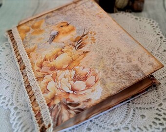 Golden Hues Handmade Nature Junk Journal, Nature, Animals, Autumnal Colours