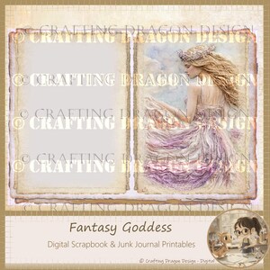 Fantasy Goddess Digital Paper Pack: Junk Journal Pages (Digital Download)