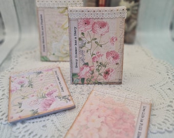 Mini Floral Notebooks, Set of 4, Notebooks, Stoking Fillers, Floral