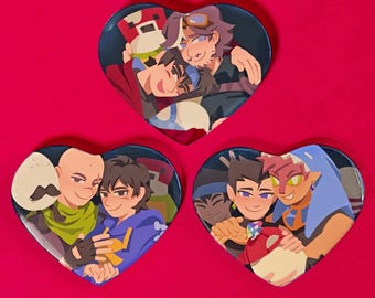 QSMP Heart-Shaped Button Pins