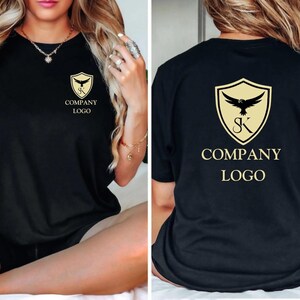 Kundenspezifisches personalisiertes Hemd, Ihr Geschäftslogo oder Markenlogo, vorderes und hinteres Logo-Hemd, Ihr Design hier, Logo-Hemd, Firmenlogo-Geschenke